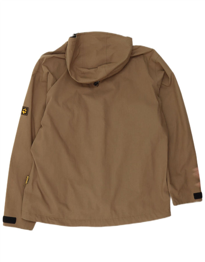 Jack Wolfskin Veste de pluie à capuche pour homme UK 40 Large Beige Polyester