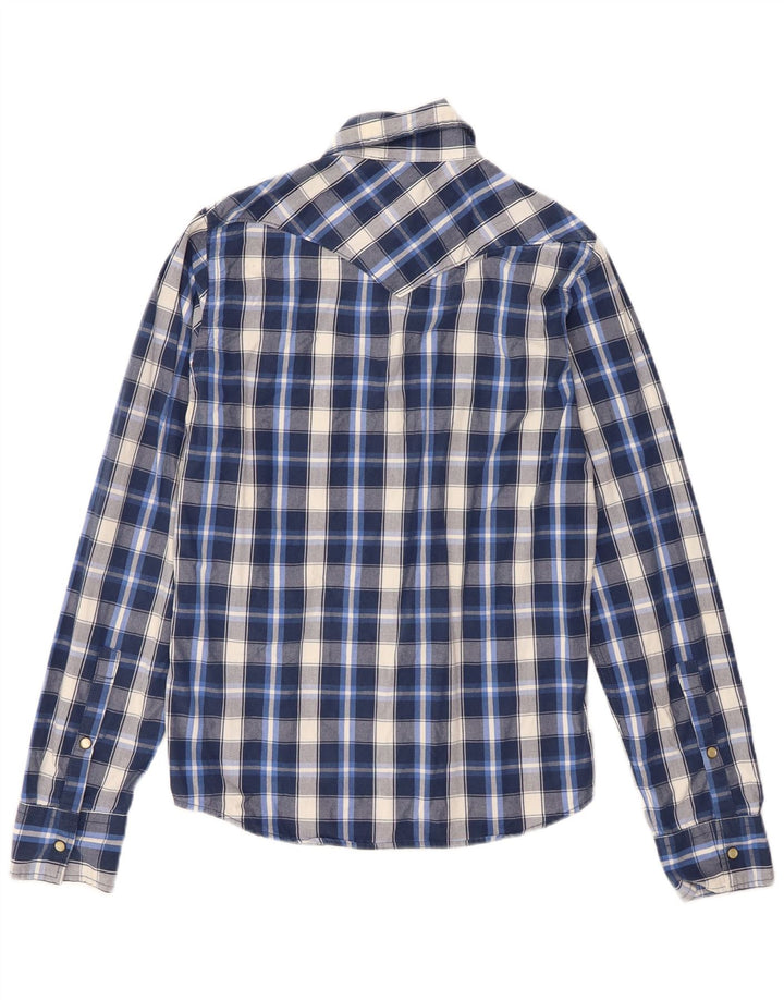 Hollister Chemise Homme Petit Carreau Bleu Coton