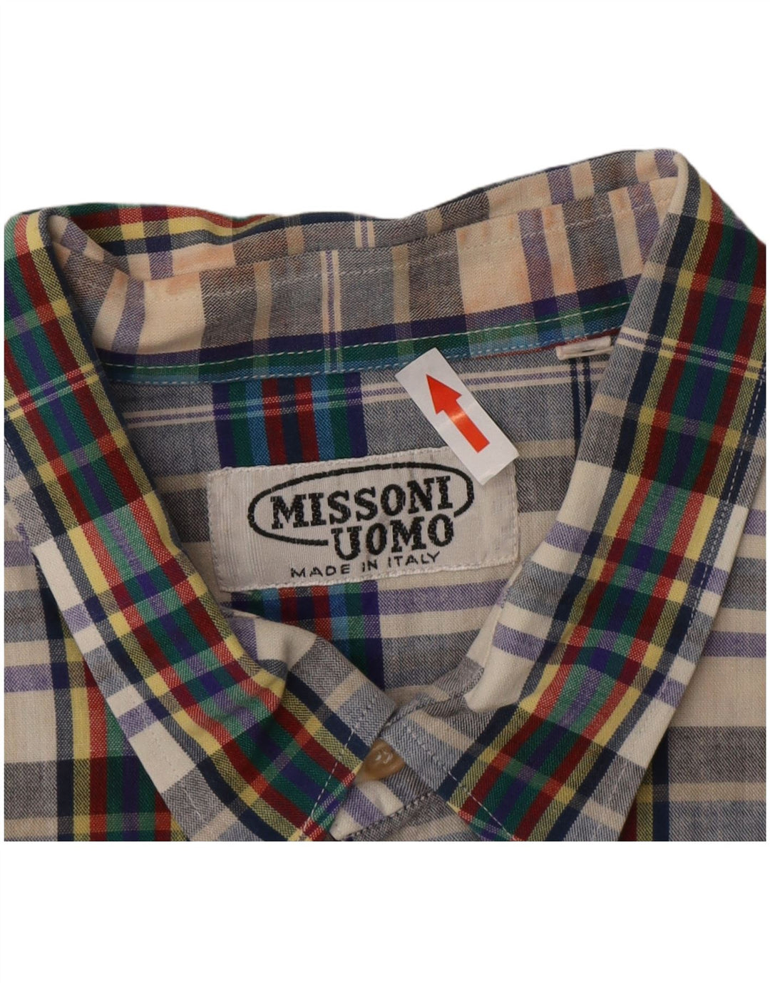 Missoni Chemise à manches courtes pour homme en coton à carreaux bleus