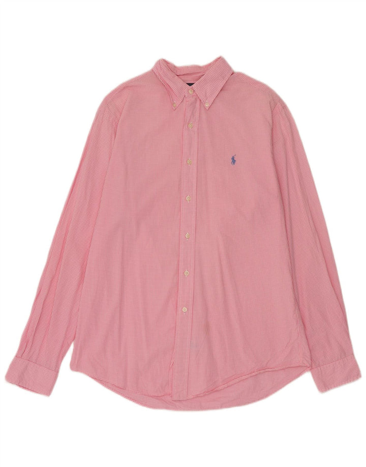 Ralph Lauren Chemise sur mesure pour homme en coton vichy rose moyen