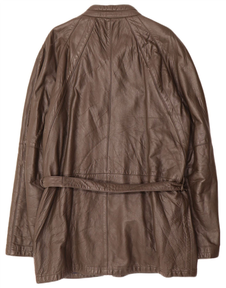 manteau en cuir homme vintage UK 38 Cuir brun moyen