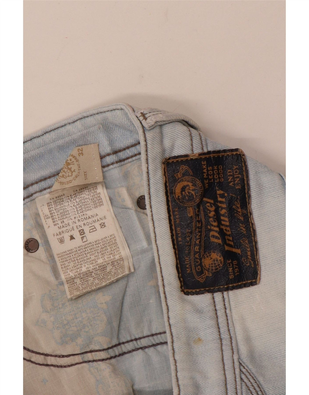Diesel Jean Droit W32 L29 Homme Bleu