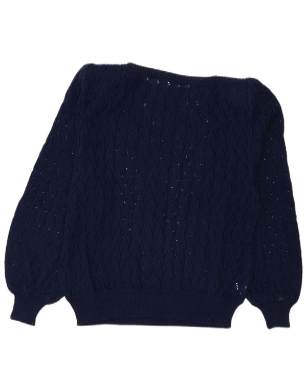 Luciana Pull Col Bateau Femme IT 50 XL Bleu Marine Coton