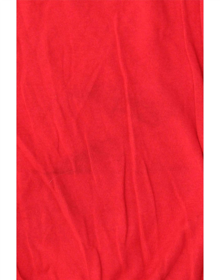 Zara Pull à col rond pour homme en coton rouge Large