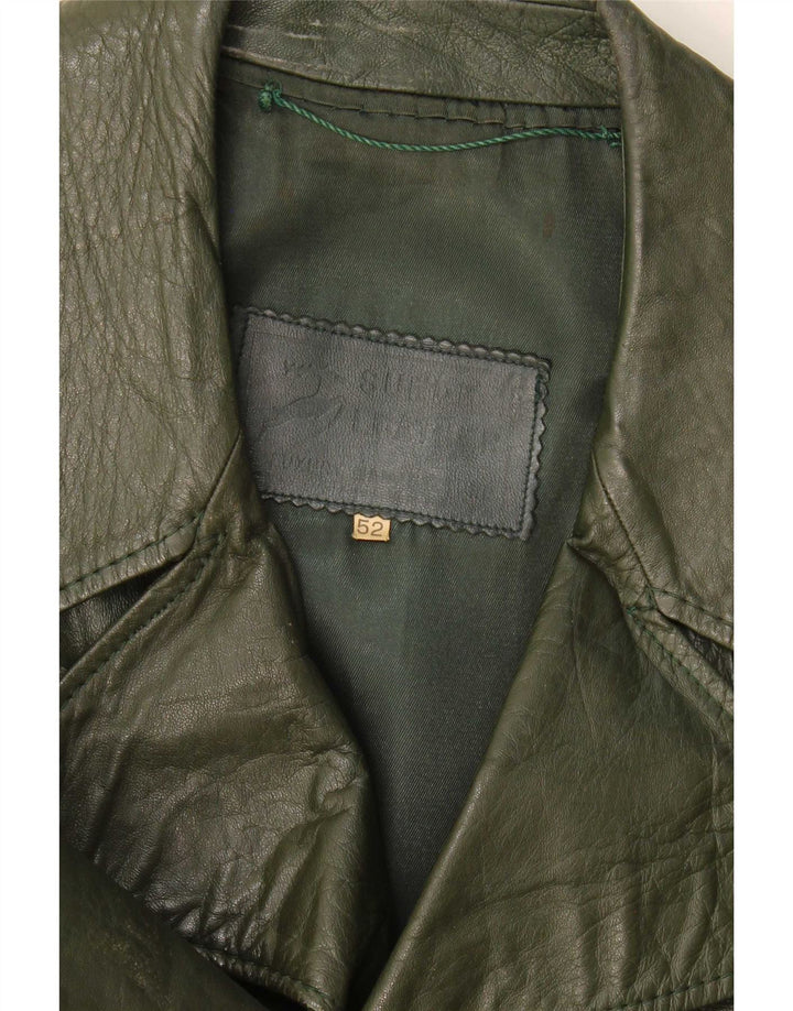 Veste en cuir homme vintage IT 52 XL Kaki