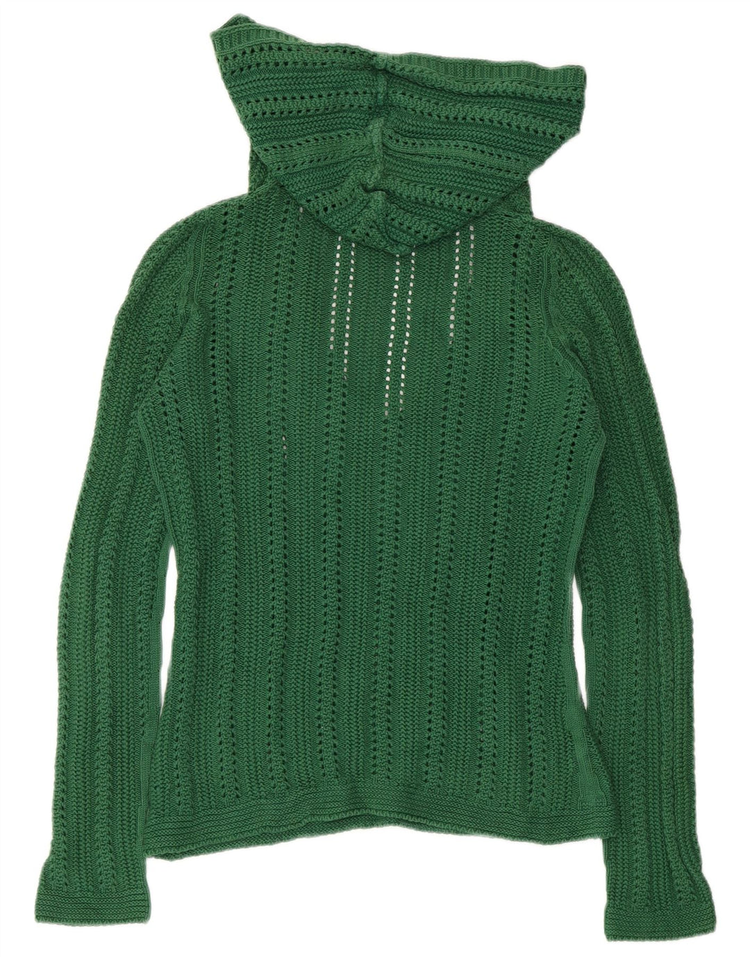 ZARA Pull à capuche pour femme UK 10 Petit coton vert