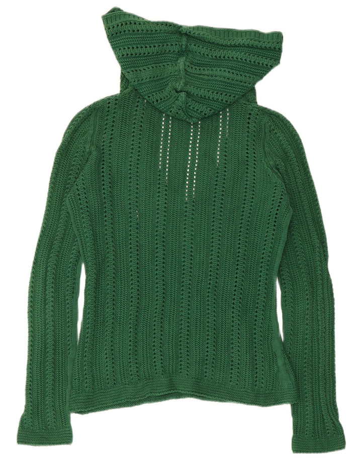 ZARA Pull à capuche pour femme UK 10 Petit coton vert