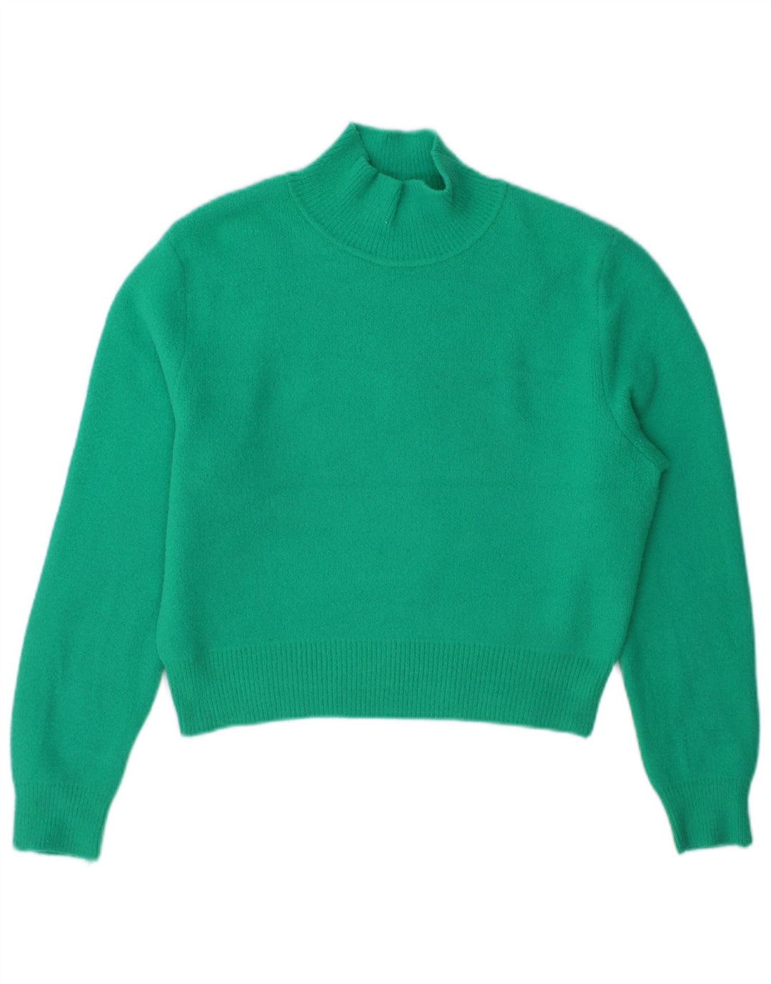 Zara Pull court à col roulé pour femme UK 14 Vert moyen