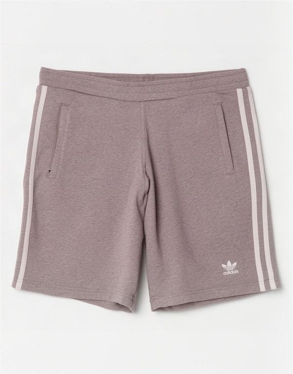 Adidas Short de Sport Homme Gris Moyen Coton