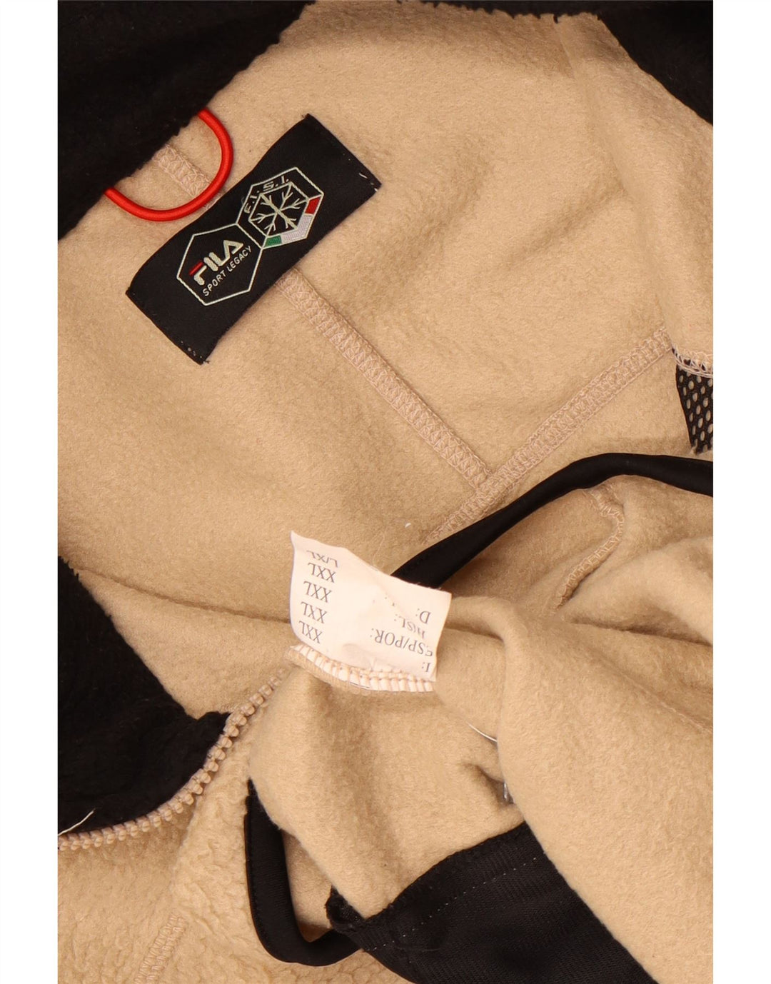 Fila Veste polaire pour homme UK 44 2XL Beige Colourblock