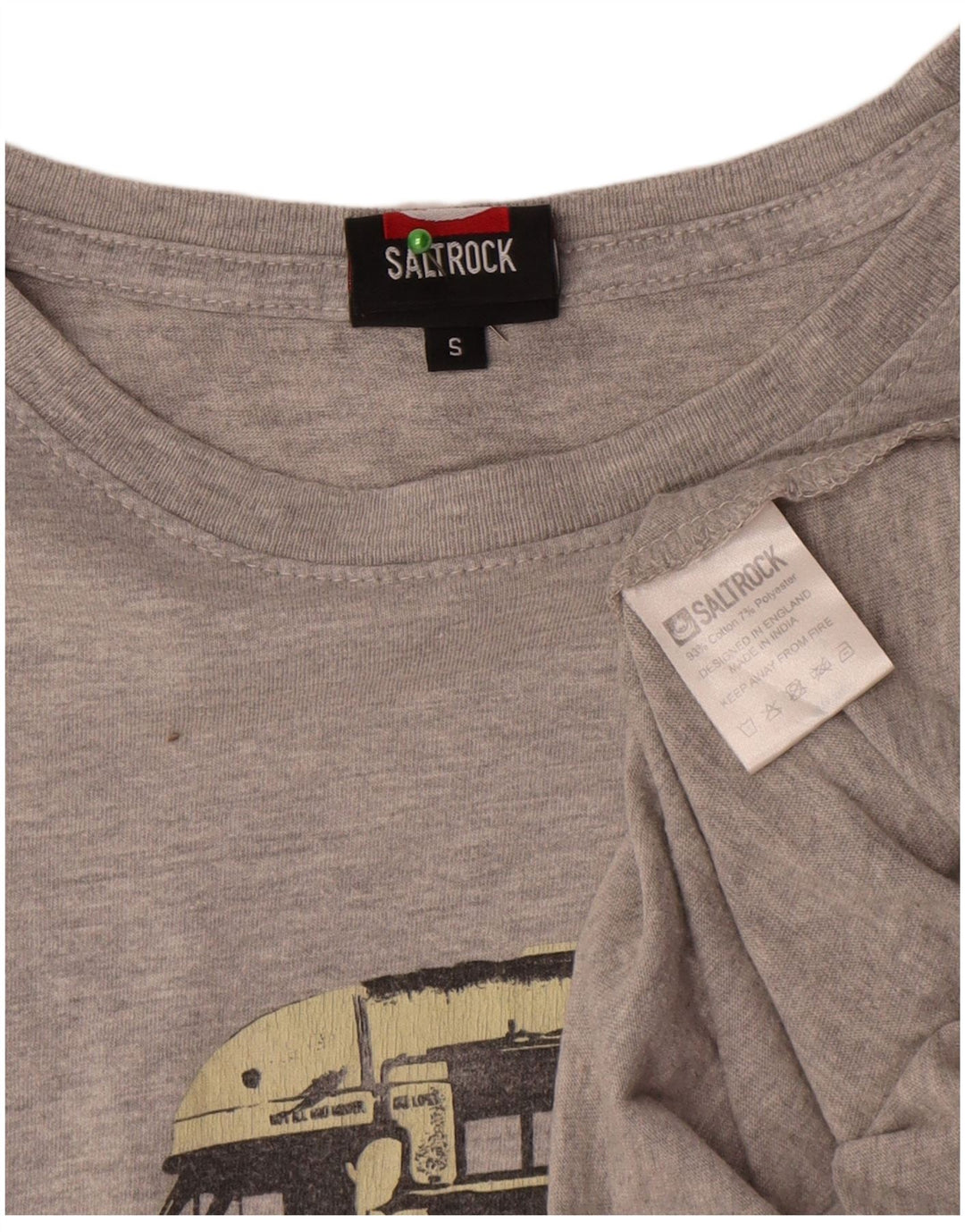 Saltrock T-Shirt Graphique Homme Petit Gris Moucheté Coton