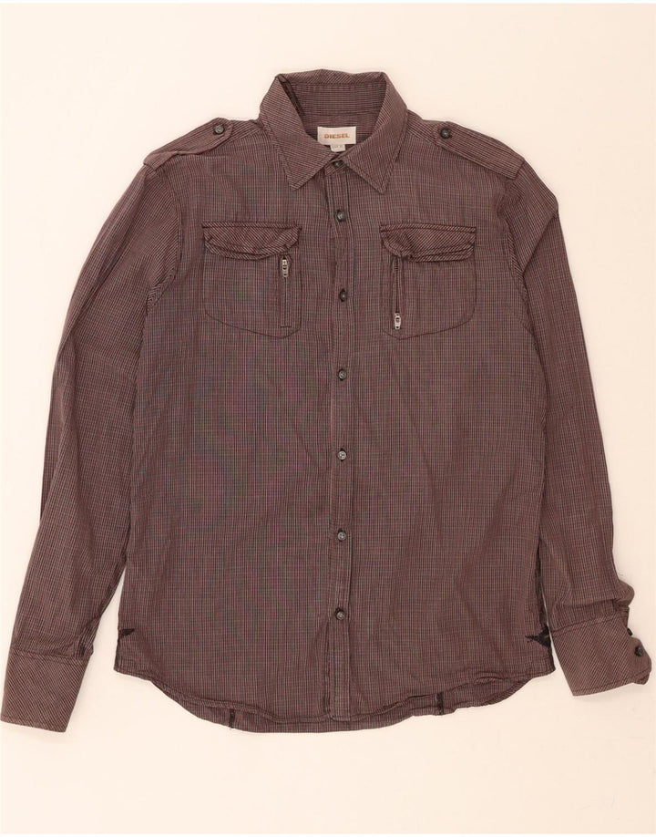 DIESEL Mens Military Flannel Shirt XL Multicoloured Check Cotton Vintage Diesel and Second-Hand Diesel from Messina Hembry 
