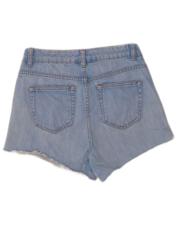 Topshop Short Moto Denim Femme W26 Petit Bleu Coton