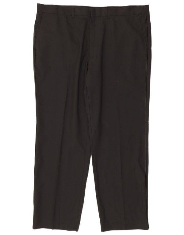 Marks & Spencer Pantalon de costume droit pour homme W42 L31 Noir Polyester