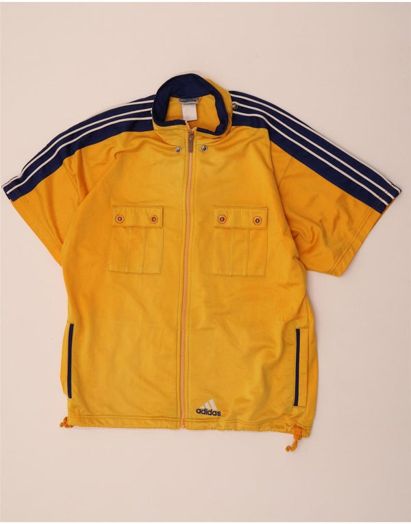 Adidas Veste de survêtement à manches courtes pour homme XL Jaune Colorblock