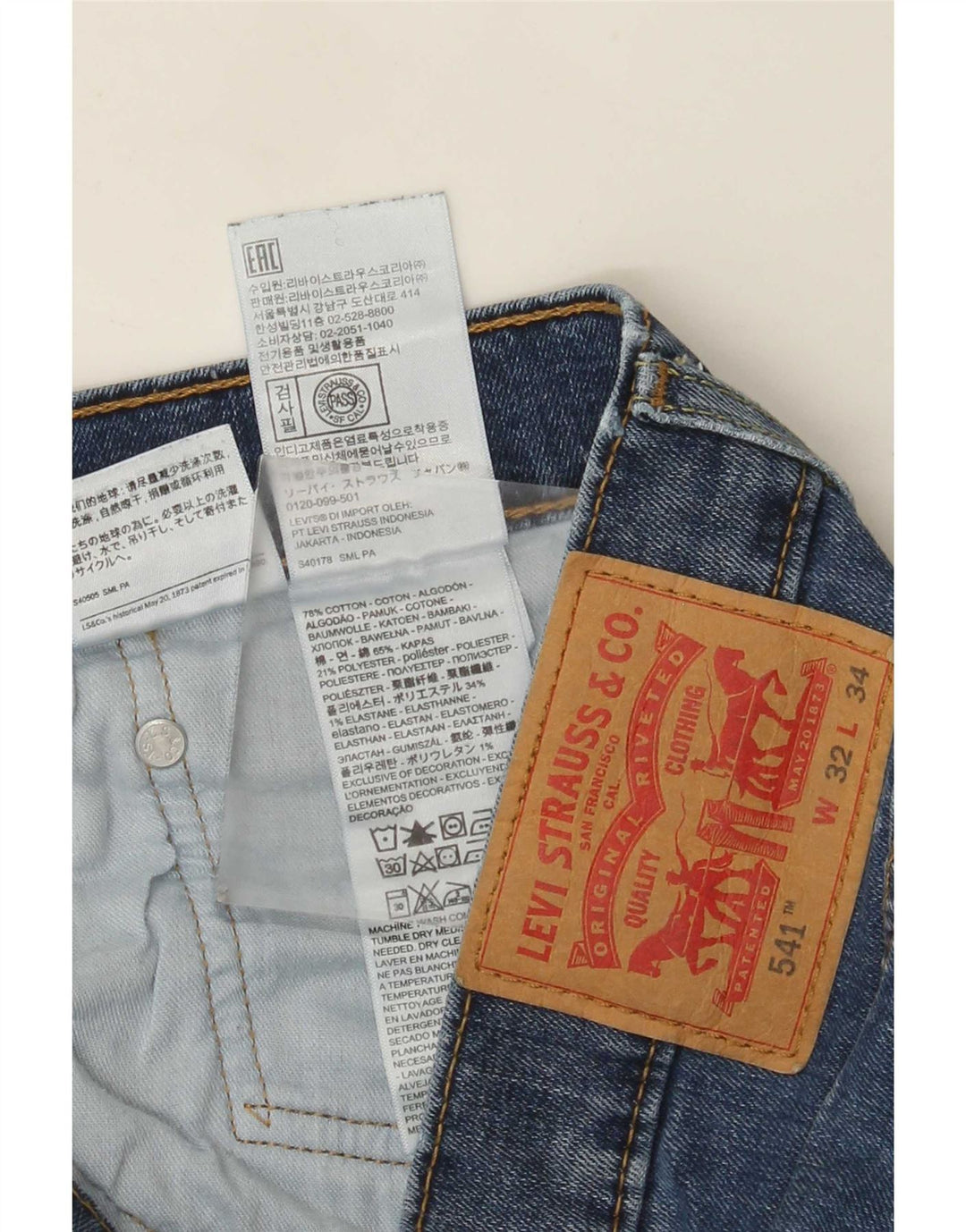 Levi's Jean 541 Athletic Straight Homme Bleu Coton W32 L34
