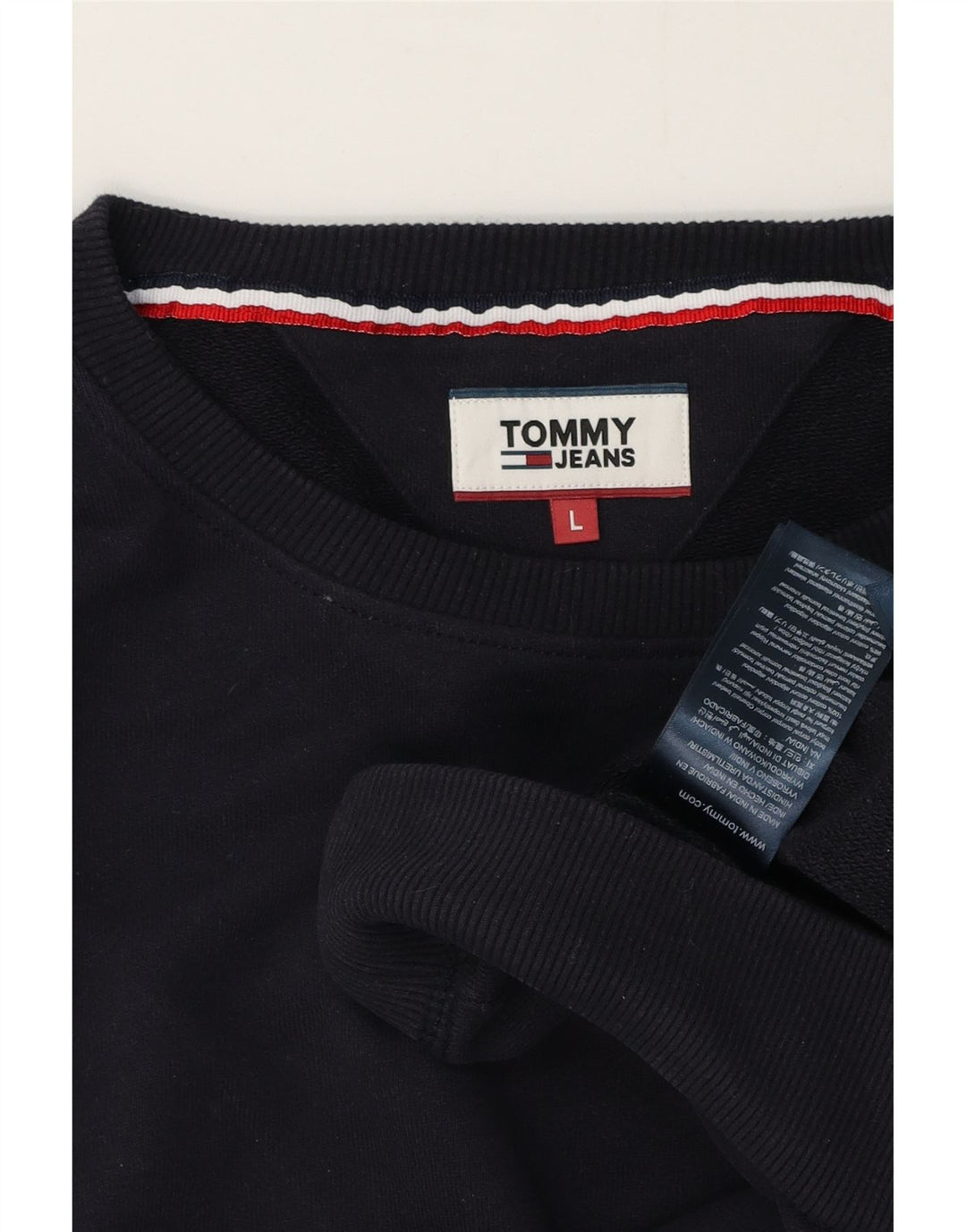 Tommy Hilfiger Sweat-shirt pour homme en coton bleu marine Taille L