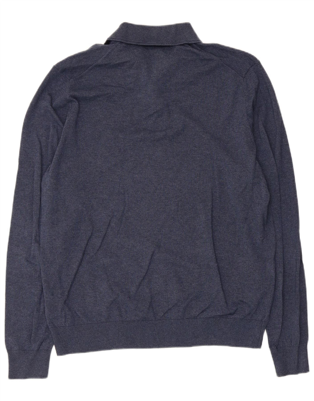 Marks & Spencer Pull à col polo pour homme Bleu marine moucheté