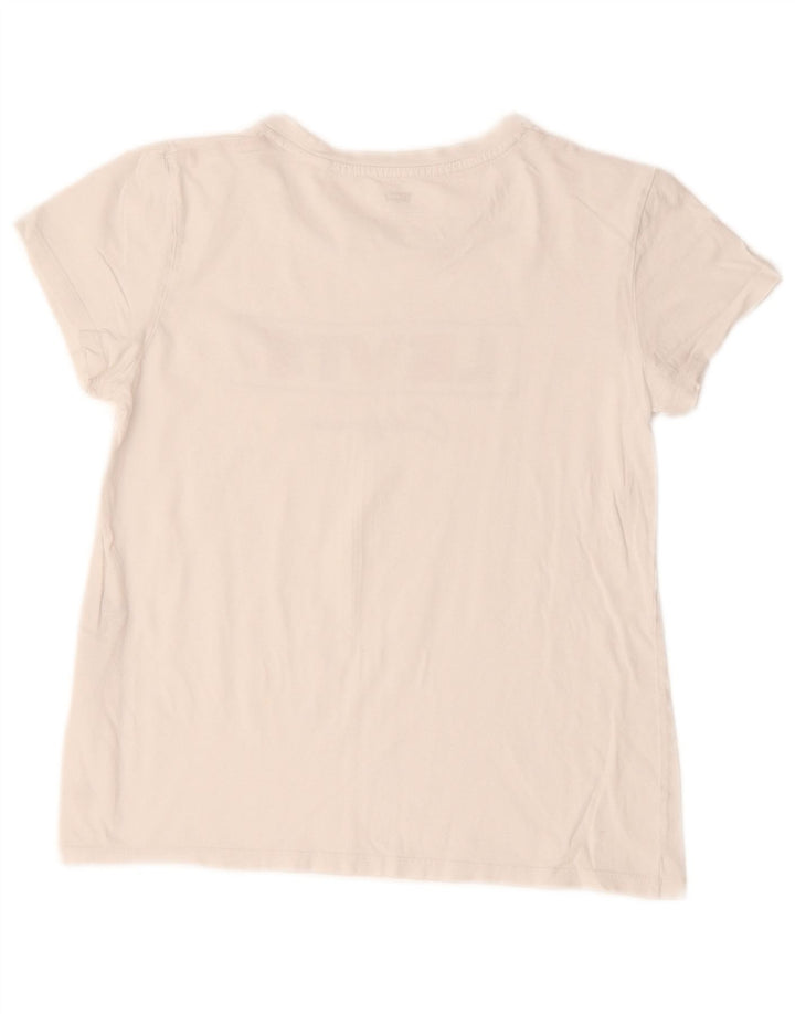 LEVI'S T-shirt court graphique pour femme UK 10 petit coton blanc