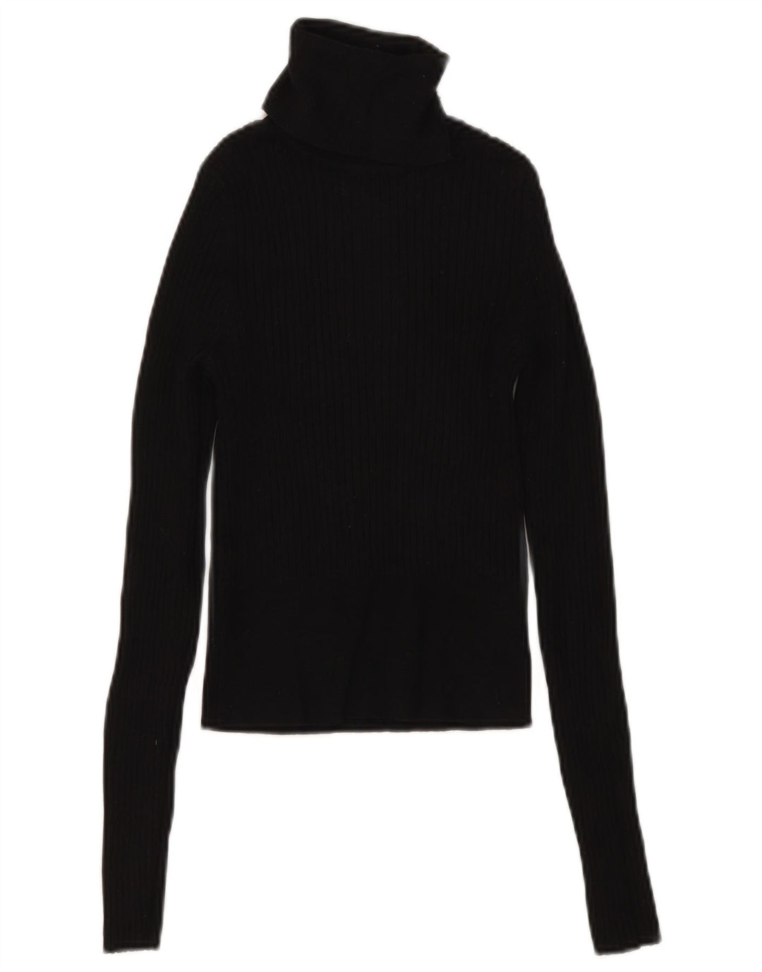 Zara Womens Crop Top Manches Longues UK 8 Small Noir Viscose