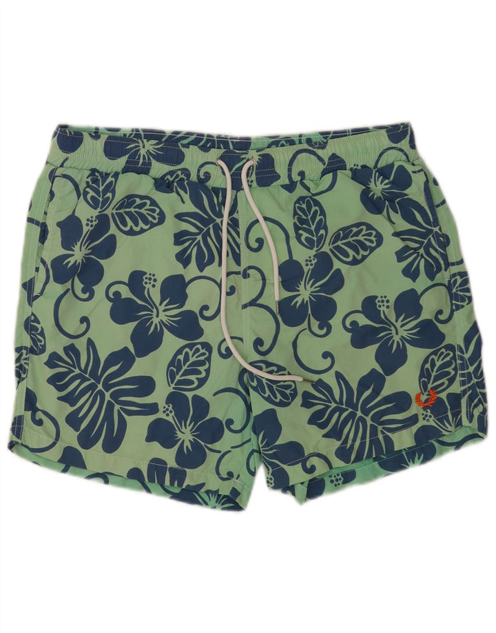 Fred Perry Short de Bain Regular Homme Large Vert Floral Polyamide