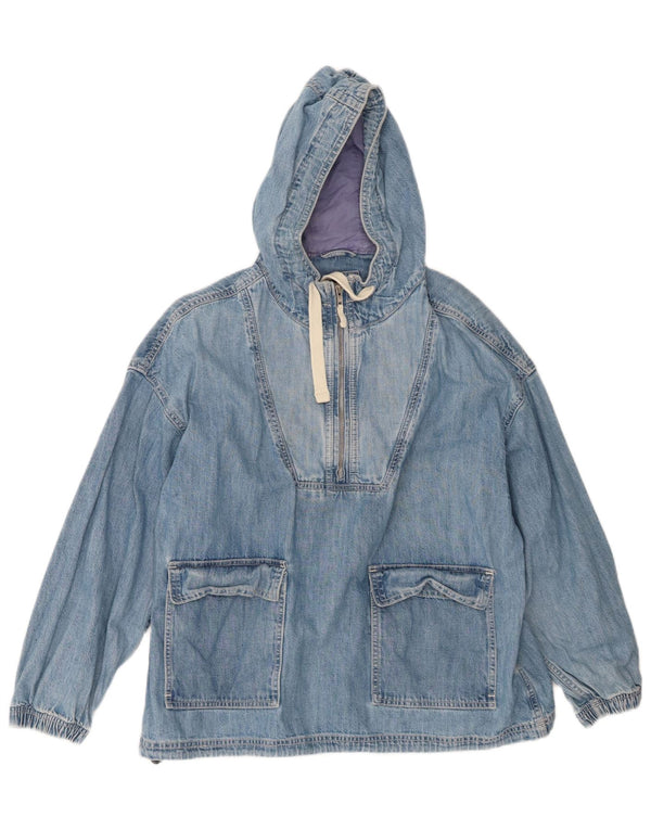 Gap Veste en jean à capuche pour femme UK 16 Large Bleu Coton