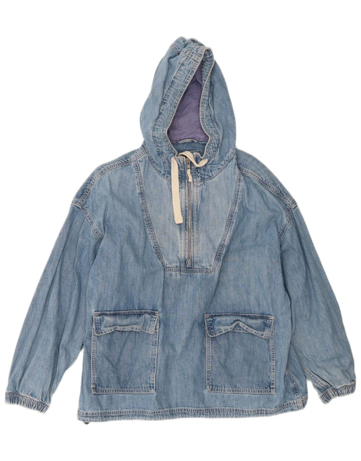 Gap Veste en jean à capuche pour femme UK 16 Large Bleu Coton