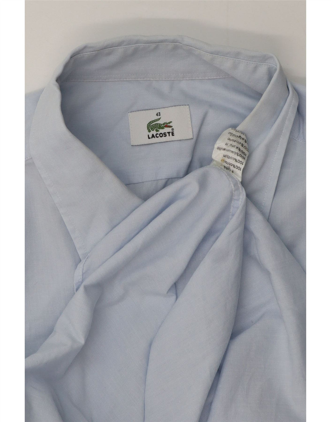 Lacoste Chemise Homme Taille 43 Grand Coton Bleu