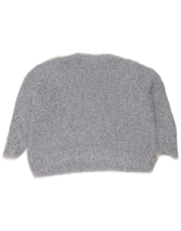Marks & Spencer Pull à col rond pour femme UK 20 2XL Bleu Polyester