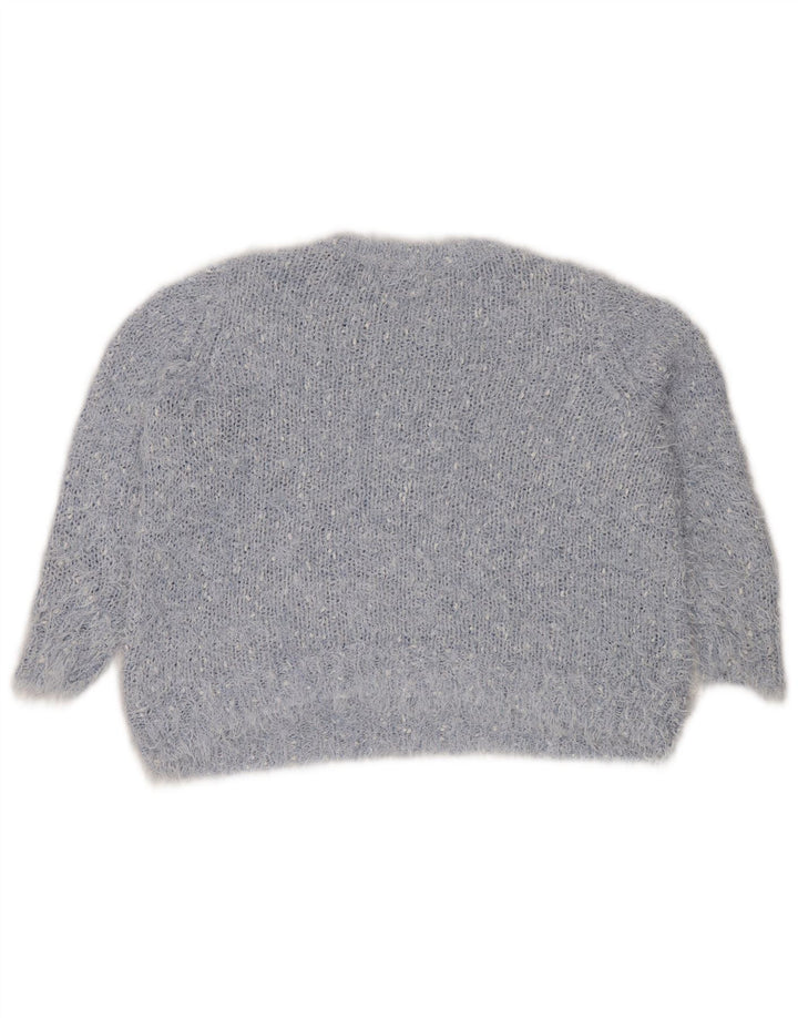 Marks & Spencer Pull à col rond pour femme UK 20 2XL Bleu Polyester