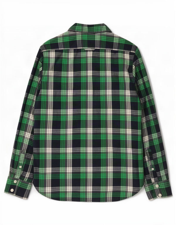 Superdry Chemise Homme Grand Carreau Vert Coton