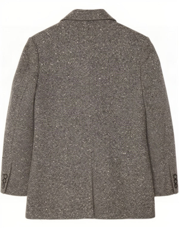 Vintage Womens Longline 4 Button Blazer Jacket IT 46 Large Grey Flecked