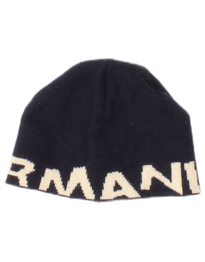 Armani Junior Bonnet en tricot graphique pour garçon Taille unique Bleu marine Colorblock