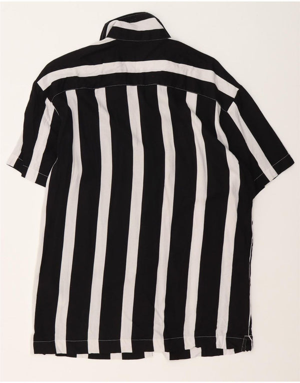 Jack & Jones Chemise à Manches Courtes Homme Noir Rayé Viscose