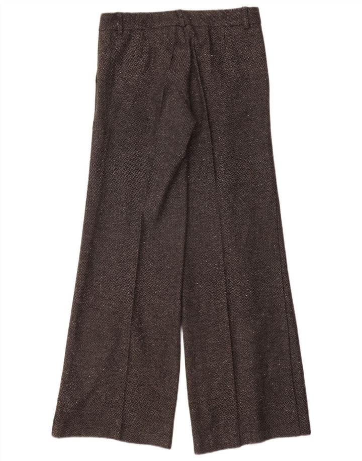 VINTAGE Pantalon décontracté femme IT 40 Small W28 L32 Gris Chevrons