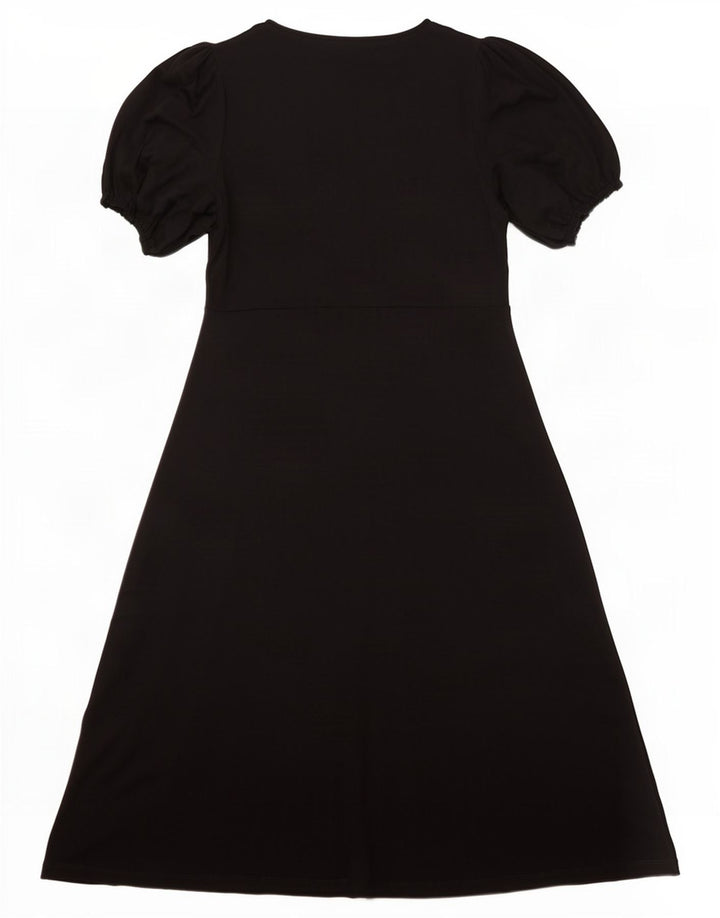 Marks & Spencer Robe trapèze pour femme UK 12 Viscose noire moyenne
