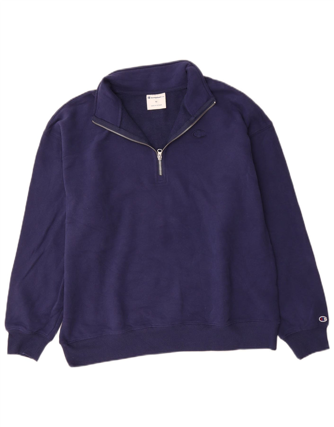 Champion Sweat-shirt à col zippé pour homme en coton bleu marine moyen