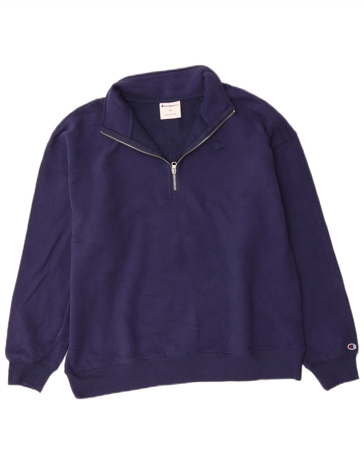 Champion Sweat-shirt à col zippé pour homme en coton bleu marine moyen