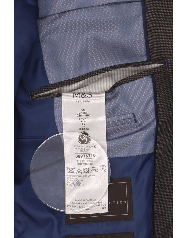 Marks & Spencer Veste blazer à 2 boutons pour homme UK 40 laine gris moyen