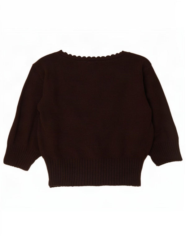 Bay Boléro à manches courtes pour femme UK 8 Petit Acrylique Marron