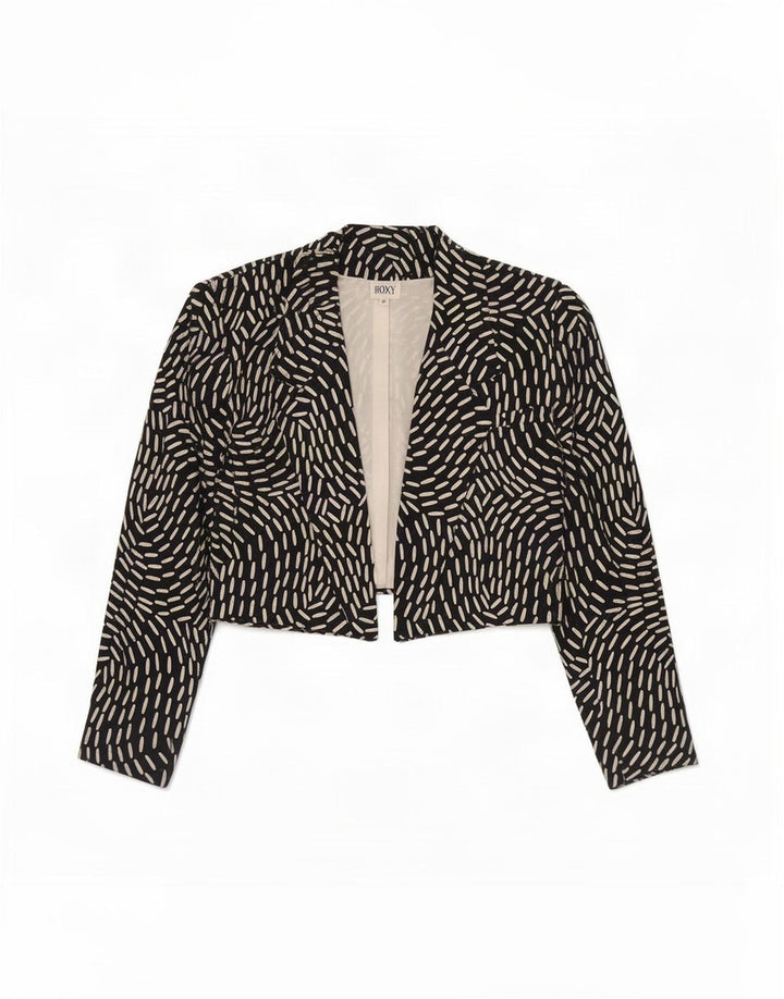Roxy Veste Boléro à Motif Abstrait pour Femme EU 40 Soie Noire Moyenne
