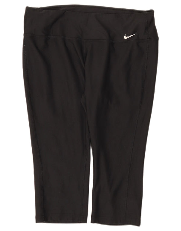 Nike Legging Capri Femme UK 14 Grand Noir Polyester Sports