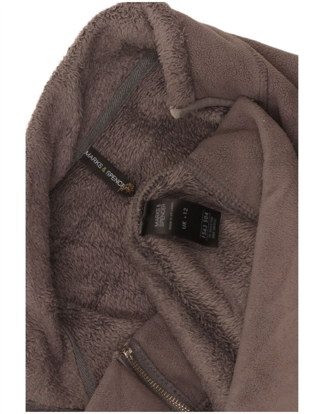 Marks & Spencer Veste polaire pour femme UK 12 Gris moyen Polyester