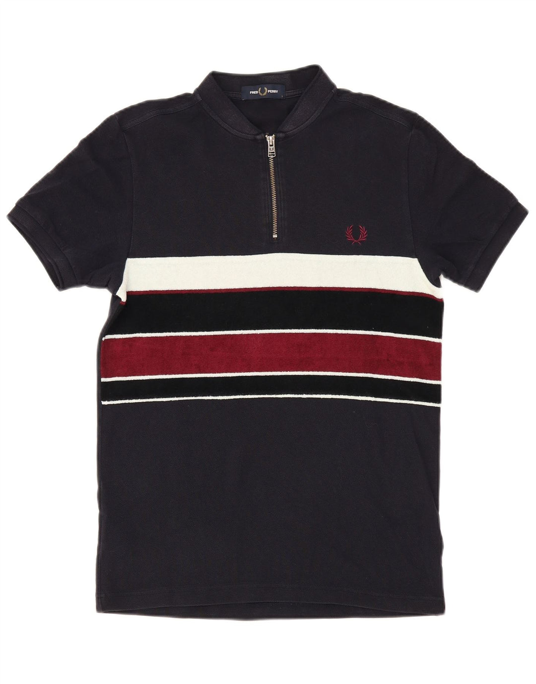 Fred Perry Polo Homme Petit Bleu Marine Colorblock Coton