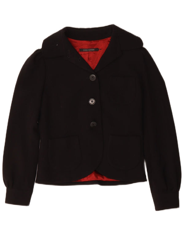 Sultanna Frantsuzova Veste blazer à 3 boutons pour femme UK 10 Petite rayonne noire