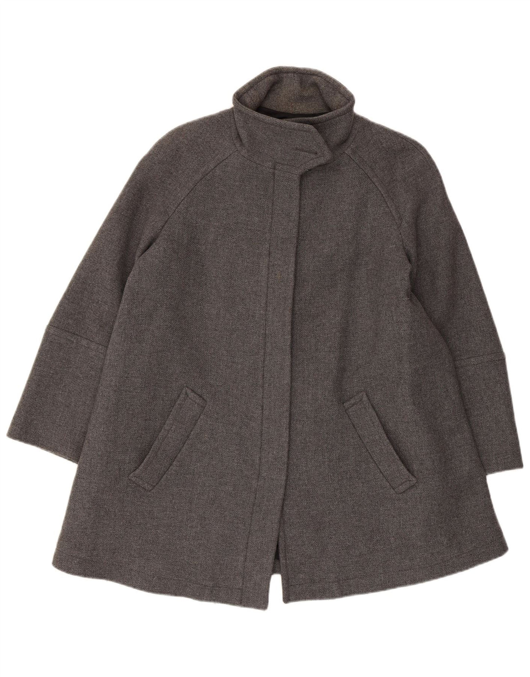 Zara Femme Pardessus UK 16 Grande Laine Grise