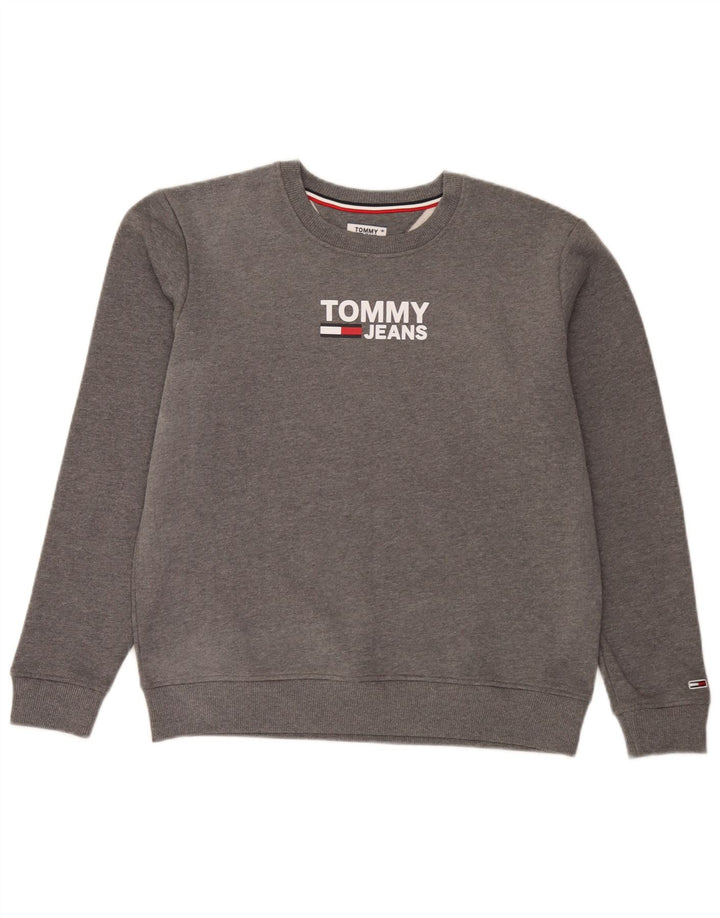 Tommy Hilfiger Sweat-shirt graphique pour homme en coton gris Taille L