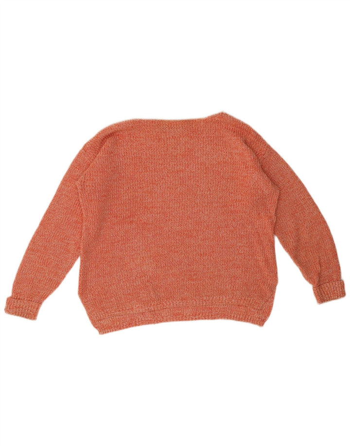 Marks & Spencer Pull col bateau pour femme UK 14 Orange moyen moucheté