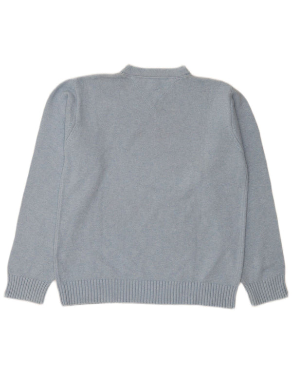 Tommy Hilfiger Pull Col V Homme Bleu Moyen Coton