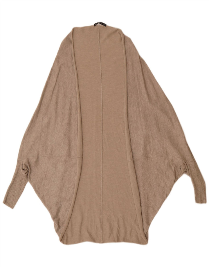 Zara Femme Poncho Cardigan Pull UK 14 Beige Moyen